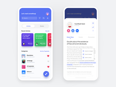 Article/Ebook reading mobile app app app design application article design ebook iphone medium mobile reading reading app ui user experience user interface ux