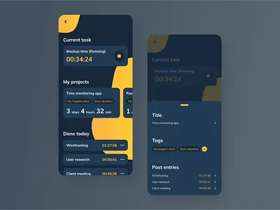 Tasks Manager App Dark UI app dark ui darkmode design mobile ui ux