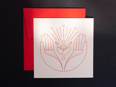 Birthcard Marie birth birthcard colorplan hands illustration red