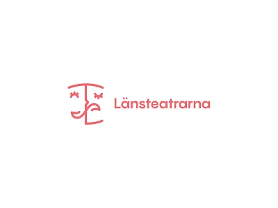Länsteatrarna Logo brand identity face happy logo logo design logodesign logotype rebrand red logo redesign sad theater visual experience
