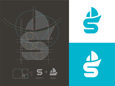 S + Boat Logo boat logo branding identity logo logo grid mark monogram s s logo s mark s monogram sail logo sailing logo ship logo