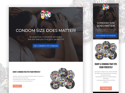 My ONE Condoms branding landing page