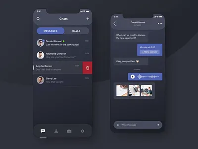 Dark UI vs Light UI app clean dark mode design mobile app modern ui ux