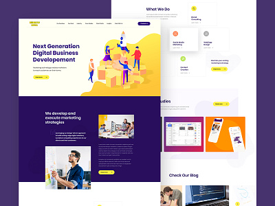 Social Media Web Design Agency Mockup design illustration ui ux web