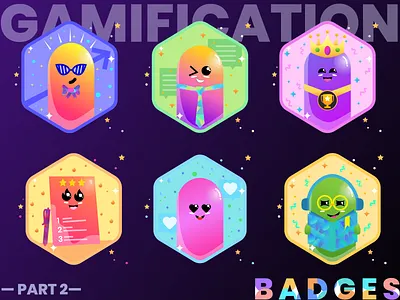 Badges | Gamification | Reward award awards badge design badgedesign badges blog character characterdesign characters charater design gamification gradient illustration reward rewards uiuxdesign user experience user experience ux ux uxdesign