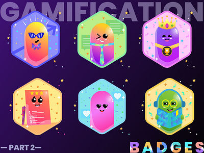 Badges | Gamification | Reward award awards badge design badgedesign badges blog character characterdesign characters charater design gamification gradient illustration reward rewards uiuxdesign user experience user experience ux ux uxdesign