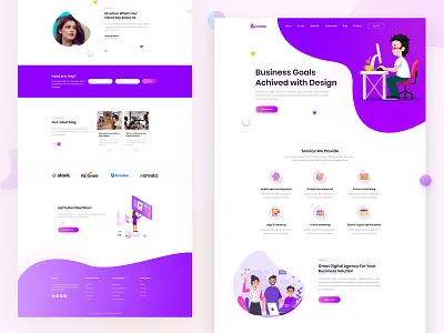 Design Agency landing Page adobe photoshop cc clean design icon illustration illustrator logo typography ui web
