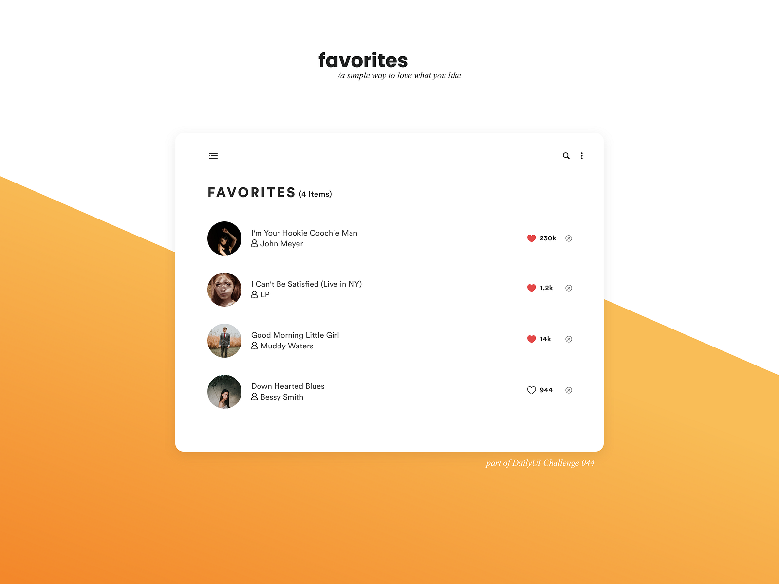 Favorites Panel by Chris on Dribbble