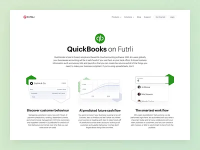 Futrli | QuickBooks Integration Page accounting animation app business chart dashboard data finance money ui web