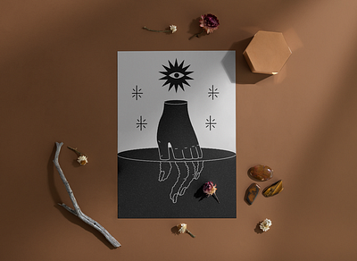 When de sun goes down black white design esoterism graphic design hand icon illustration lineal logo mystic poster print printable tarot tarot cards