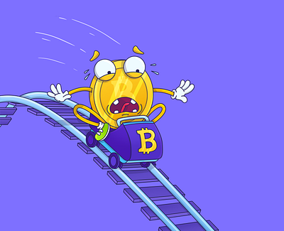 Cryptocurrency Bitcoin art bitcoin business character coin design ecommerce emotions funny graphic illustration