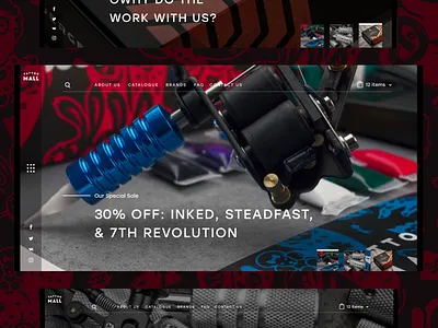 Tatto Mall basket ecommerce illustrations inked laytout mall minimal tattoo typography