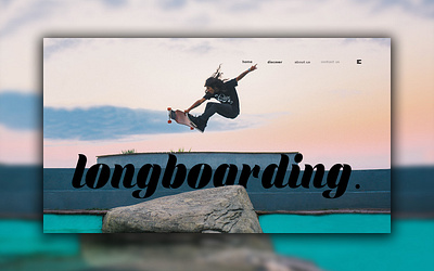 Day 315: Longboarding Website. clean design graphic design graphicdesign illustration interface minimal web design