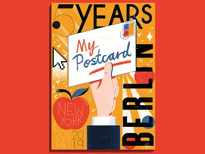 My Postcard - Five Year Anniversary Poster colour design editoral editorial illustration illustration print typography art