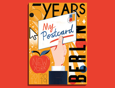 My Postcard - Five Year Anniversary Poster colour design editoral editorial illustration illustration print typography art