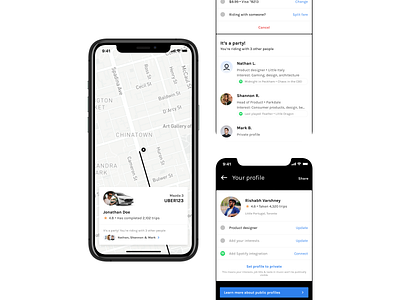 UberPOOL Party app ios madeintoronto minimal party profile ride sharing ride sharing app silly social app toronto uber uberpool ui ux