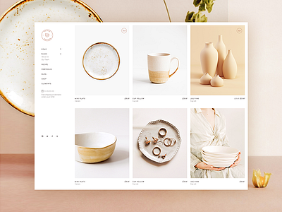 Décor Store beautiful bridge ceramic creative decor design fashion home logo modern pastel shop themeforest website