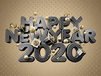 Happy New Year 2020 3d christmas decors elf gift gold green happy hd new new year red santa surprise tree wallpaper web xmas