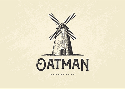 Oatman Bakery bakery bread character cuisine food illustration logo oat retro vintage windmill