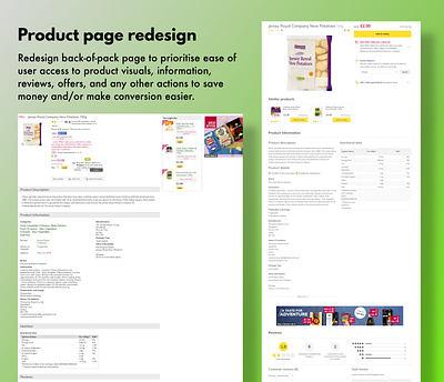 Product Page Redesign content design content strategy ecommerce ia microcopy online supermarket ui united kingdom ux ux writing