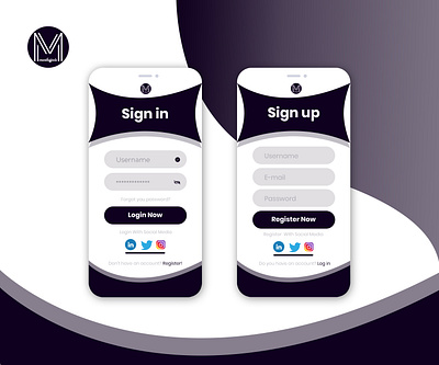 Apps Sign In / Sign Up Screen Design apps screen mobile ui sign up form signup ui design