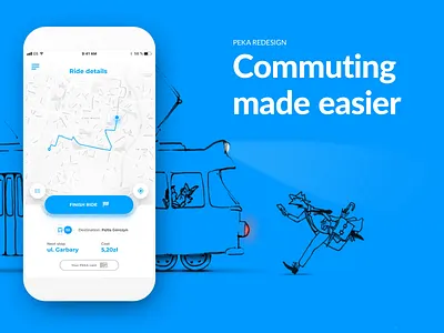 Commuting made easier animation animation design app application as quick as blue catching drawing frame by frame illustration missing motion run stx stxnext ui ux