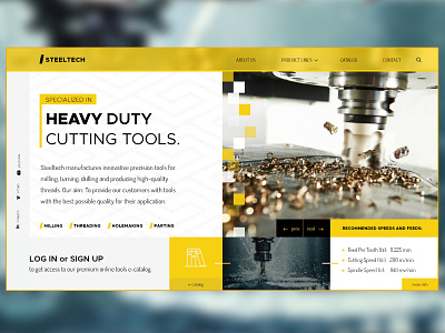 Steeltech CNC Tools adobe xd affinity photo cnc tools creative creative design industrial landing page ui uiux uiux design ux web website website concept