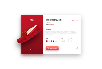 UGG Red Mokasin Item Page design photoshop ux ui ux ui design web website design