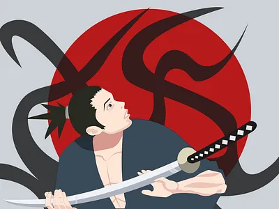 Shikamaru Nara art design digital draw drawing dribbble graphic design illustration illustrator japan naruto ninja poster red samurai shadow shadows shikamaru sun vector