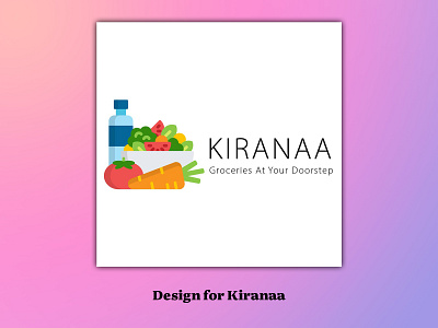 Kiranaa logo art branding design flat icon illustration logo typography