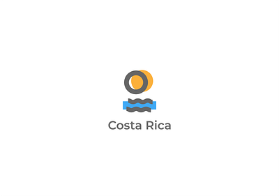 Costa Rica brand brand identity circle costa rica graphic designer logo design minimalism minimalistic orange properties real estate realestate sea sun travel waves