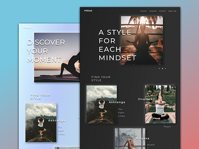 Yoga in Light and Dark ui uidesign web web design