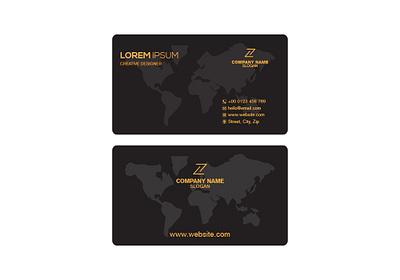 Black and Golden Color Business Card Template ai blue business business card card clean corporate creative design horizontal individual modern name name card psd vip card yellow