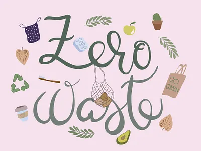 Some lettering graphic illustration lettering vector zerowaste