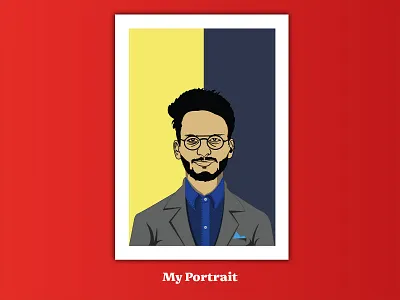 My Portrait art design flat illustration illustrator portrait sketching ui vector