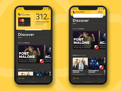 MasterCard Loyalty App app branding card design event ticket ui ux