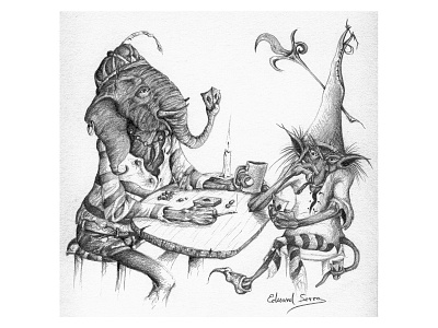 Poker faerie illustraion pencil art tales