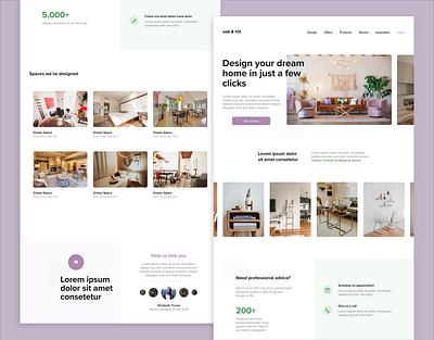 Oak & Hill Landing Page — Daily UI app app design bedroom colors dailyui dailyui 003 dashboard dashboard ui furniture home page interior design landing page landing pages living room minimal product page uidesign ux web design website design