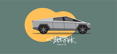 CyberTruck🚛 armor black car color cyber cyberpunk cybertruck elon elon musk elonmusk graphic graphicdesign green illustration illustrator metal orange steel tank truck