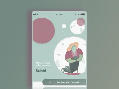Subbi Log In UX Detail app behavior branding character character design design flat character design flat design logo ux