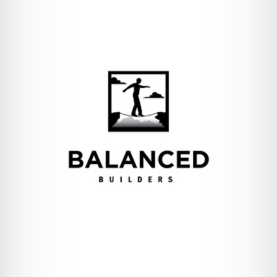 Unique construction logo balanced branding builder construction design icon illustration logo vector