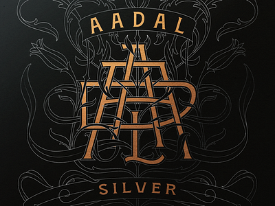 Album project for a Norwegian band album composition cover design floral flourishes foil graphics information leaves lettering mockup monogram music ornaments silver symmetry vintage
