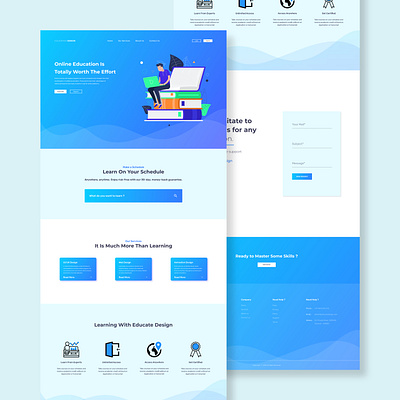 Online Education - Landing Page design desktop flatwebdesign illustration landingpage landingpagedesign ui vector web webdesign