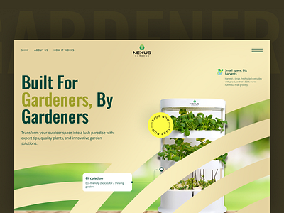 Garden Landing Page | Plant Store e commerce eco friendly garden landing page garden website gardening green harvest indoor plant marketing website nature nursery online shop plant care plant landing page plant shop plant store plant store website ui design web design worspace