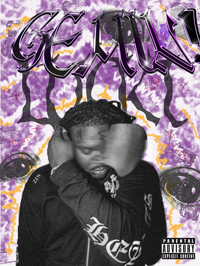 lucki, album cover, gemin!, graphic design, underground rapper album cover artist gemin graphic design hiphop lucki rapper underground underground rapper