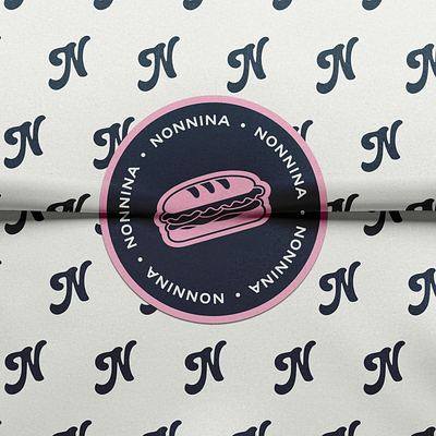 Nonnina blue branding italian logo n nonna packaging pink sandwich sub