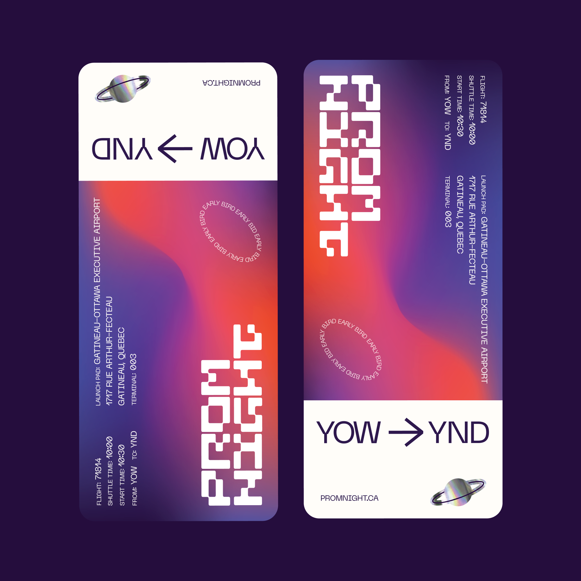 PromNight ai bitmap education future futuristic grad gradient graduation pixelated prom purple red robot robotic space student ticket