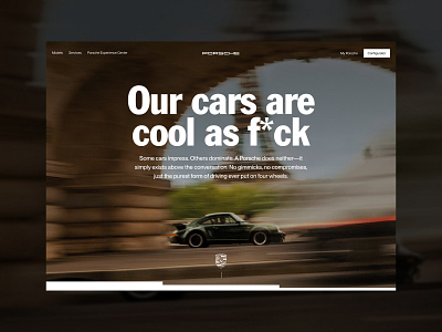 Porsche Homepage Design - Based on their old ads automotive car cars porsche webdesign webflow website