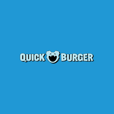 Quick Burger blue branding burger fangs fast food logo monster nft restaurant