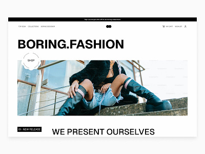 Boring Fashion brand graphic design landingpage logo webpage